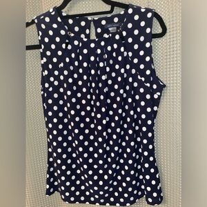 Tommy Hilfiger Navy Blue & White Sleeveless Top SZ M